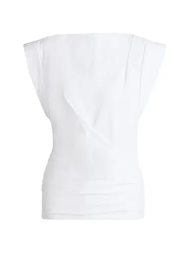 Isabel Marant Women's Maisan Draped Cotton Short-Sleeve Top - White | Thumbnail 1 Isabel Marant Women's Maisan Draped Cotton Short-Sleeve Top - White | Thumbnail 1