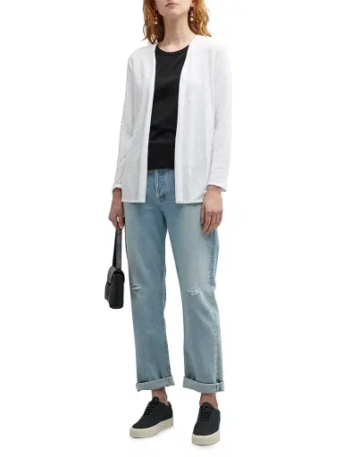 Majestic Filatures Women's Stretch Linen Open-Front Cardigan - White | Thumbnail 2 Majestic Filatures Women's Stretch Linen Open-Front Cardigan - White | Thumbnail 2