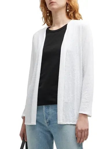 Majestic Filatures Women's Stretch Linen Open-Front Cardigan - White | Thumbnail 4 Majestic Filatures Women's Stretch Linen Open-Front Cardigan - White | Thumbnail 4