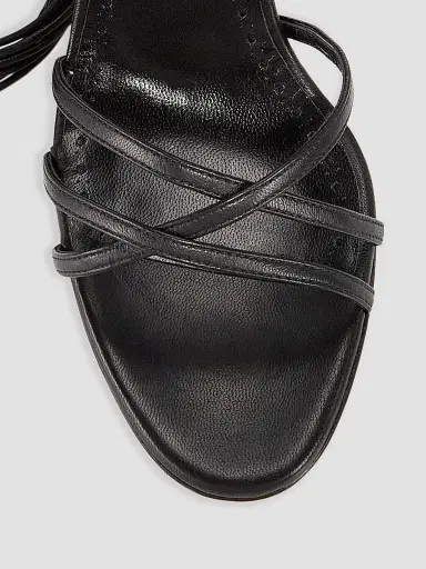 Manolo Blahnik Women's Leva 105MM Leather Lace-Up Sandals - Black | Thumbnail 4 Manolo Blahnik Women's Leva 105MM Leather Lace-Up Sandals - Black | Thumbnail 4