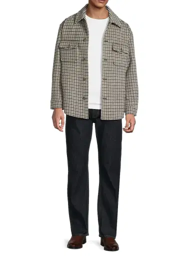 Reiss Men's Liam Houndstooth Wool-Blend Overshirt | Thumbnail 2 Reiss Men's Liam Houndstooth Wool-Blend Overshirt | Thumbnail 2