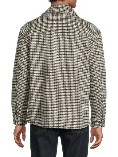 Reiss Men's Liam Houndstooth Wool-Blend Overshirt | Thumbnail 5 Reiss Men's Liam Houndstooth Wool-Blend Overshirt | Thumbnail 5