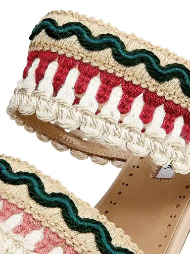 Manolo Blahnik Women's Mabecomu Embroidered Sandals - Cream | Thumbnail 5 Manolo Blahnik Women's Mabecomu Embroidered Sandals - Cream | Thumbnail 5