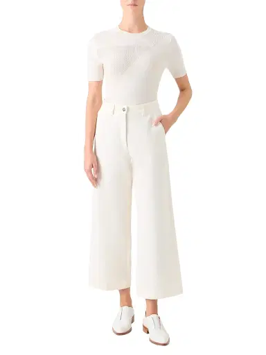 Akris Women's Knit Silk-Cotton Top - Ecru | Thumbnail 2 Akris Women's Knit Silk-Cotton Top - Ecru | Thumbnail 2