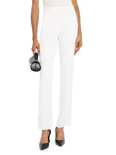 Emporio Armani Women's Waffle Slim-Fit Crop Trousers - White | Thumbnail 3 Emporio Armani Women's Waffle Slim-Fit Crop Trousers - White | Thumbnail 3