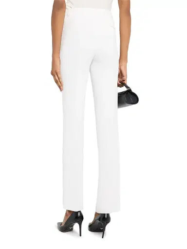 Emporio Armani Women's Waffle Slim-Fit Crop Trousers - White | Thumbnail 4 Emporio Armani Women's Waffle Slim-Fit Crop Trousers - White | Thumbnail 4