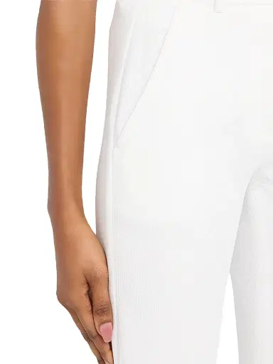 Emporio Armani Women's Waffle Slim-Fit Crop Trousers - White | Thumbnail 5 Emporio Armani Women's Waffle Slim-Fit Crop Trousers - White | Thumbnail 5