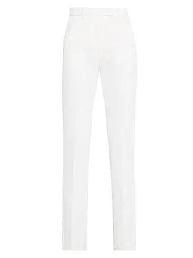 Emporio Armani Women's Waffle Slim-Fit Crop Trousers - White | Thumbnail 1 Emporio Armani Women's Waffle Slim-Fit Crop Trousers - White | Thumbnail 1