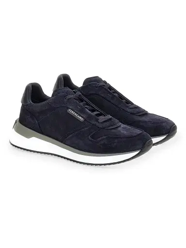 FERRAGAMO Men's America Low-Top Sneakers - Navy | Thumbnail 2 FERRAGAMO Men's America Low-Top Sneakers - Navy | Thumbnail 2