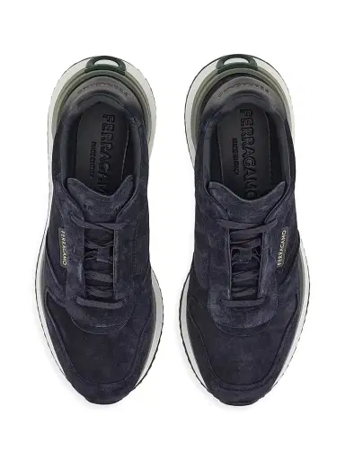 FERRAGAMO Men's America Low-Top Sneakers - Navy | Thumbnail 3 FERRAGAMO Men's America Low-Top Sneakers - Navy | Thumbnail 3