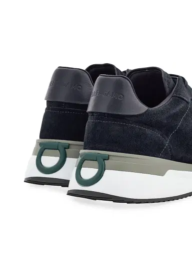FERRAGAMO Men's America Low-Top Sneakers - Navy | Thumbnail 5 FERRAGAMO Men's America Low-Top Sneakers - Navy | Thumbnail 5