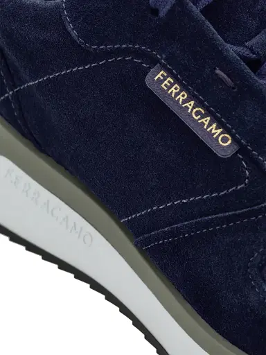 FERRAGAMO Men's America Low-Top Sneakers - Navy | Thumbnail 6 FERRAGAMO Men's America Low-Top Sneakers - Navy | Thumbnail 6