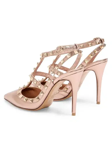 Valentino Garavani Women's Rockstud 100MM Pumps in Laminated Nappa Leather - Rose Cannelle - Size 10.5 | Thumbnail 3 Valentino Garavani Women's Rockstud 100MM Pumps in Laminated Nappa Leather - Rose Cannelle - Size 10.5 | Thumbnail 3
