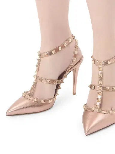 Valentino Garavani Women's Rockstud 100MM Pumps in Laminated Nappa Leather - Rose Cannelle - Size 10.5 | Thumbnail 7 Valentino Garavani Women's Rockstud 100MM Pumps in Laminated Nappa Leather - Rose Cannelle - Size 10.5 | Thumbnail 7