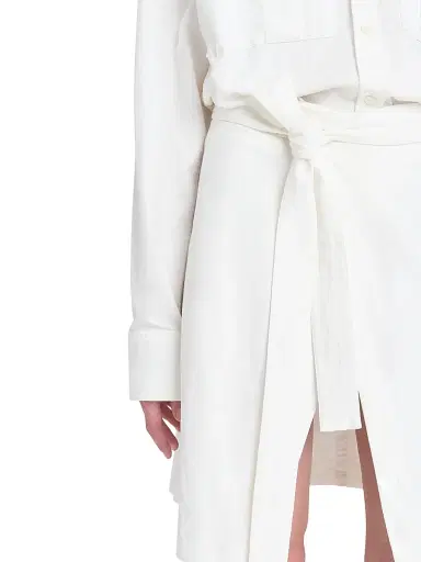 FERRAGAMO Women's Cotton-Blend Wrap Knee-Length Skirt - Mascarpone | Thumbnail 5 FERRAGAMO Women's Cotton-Blend Wrap Knee-Length Skirt - Mascarpone | Thumbnail 5