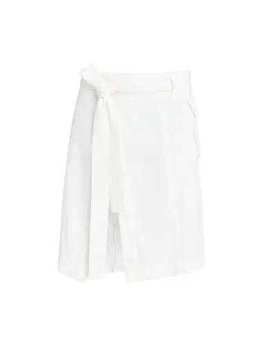 FERRAGAMO Women's Cotton-Blend Wrap Knee-Length Skirt - Mascarpone | Thumbnail 1 FERRAGAMO Women's Cotton-Blend Wrap Knee-Length Skirt - Mascarpone | Thumbnail 1