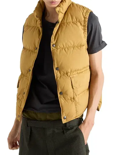 Prada Men's Cotton Down Vest - Beige Khaki | Thumbnail 2 Prada Men's Cotton Down Vest - Beige Khaki | Thumbnail 2
