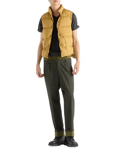 Prada Men's Cotton Down Vest - Beige Khaki | Thumbnail 6 Prada Men's Cotton Down Vest - Beige Khaki | Thumbnail 6