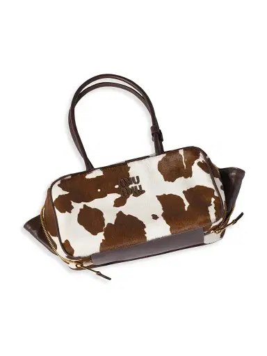Miu Miu Women's Beau Calf Hair Shoulder Bag - White Brown | Thumbnail 4 Miu Miu Women's Beau Calf Hair Shoulder Bag - White Brown | Thumbnail 4