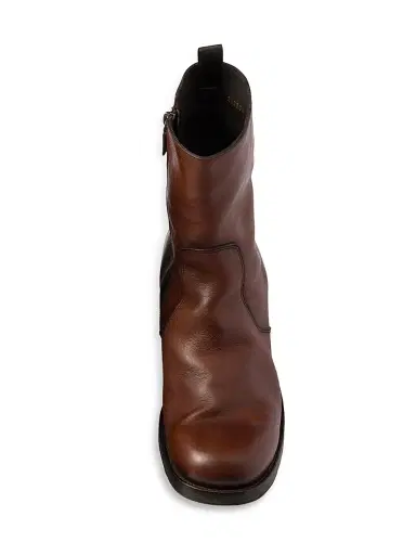 Prada Men's Leather Zipper Boots - Brown | Thumbnail 2 Prada Men's Leather Zipper Boots - Brown | Thumbnail 2