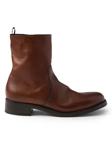 Prada Men's Leather Zipper Boots - Brown | Thumbnail 1 Prada Men's Leather Zipper Boots - Brown | Thumbnail 1