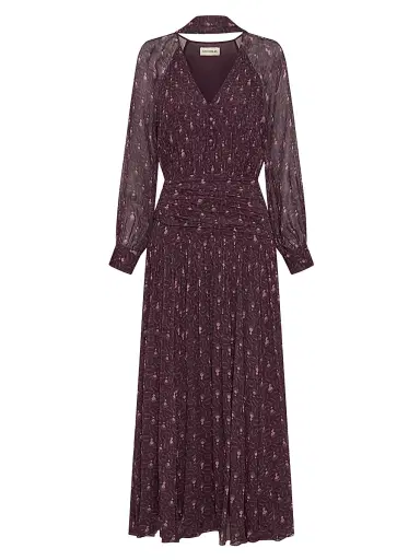 NICHOLAS Women's Draya Geometric Ruched Maxi Dress - Purple Pattern | Thumbnail 1 NICHOLAS Women's Draya Geometric Ruched Maxi Dress - Purple Pattern | Thumbnail 1