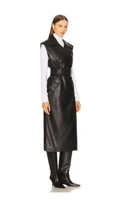 susana monaco Sleeveless Faux Leather Sleeveless Trench | Thumbnail 2 susana monaco Sleeveless Faux Leather Sleeveless Trench | Thumbnail 2