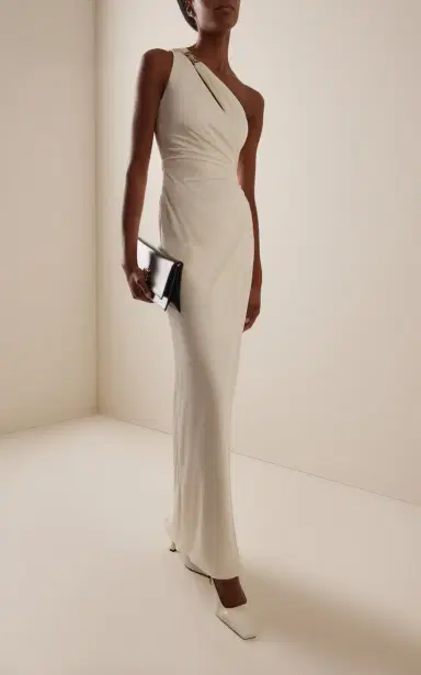 Versace One-Shoulder Ruched Jersey Gown | Thumbnail 2 Versace One-Shoulder Ruched Jersey Gown | Thumbnail 2