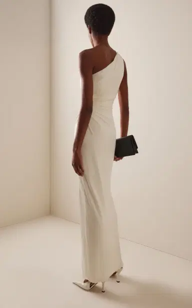Versace One-Shoulder Ruched Jersey Gown | Thumbnail 4 Versace One-Shoulder Ruched Jersey Gown | Thumbnail 4