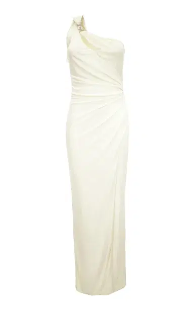 Versace One-Shoulder Ruched Jersey Gown | Thumbnail 1 Versace One-Shoulder Ruched Jersey Gown | Thumbnail 1