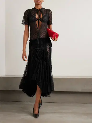 JW Anderson Layered Cutout Pleated Lace Maxi Dress | Thumbnail 4 JW Anderson Layered Cutout Pleated Lace Maxi Dress | Thumbnail 4