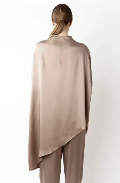 LAPOINTE Satin Asymmetric Cape Top | Thumbnail 2 LAPOINTE Satin Asymmetric Cape Top | Thumbnail 2