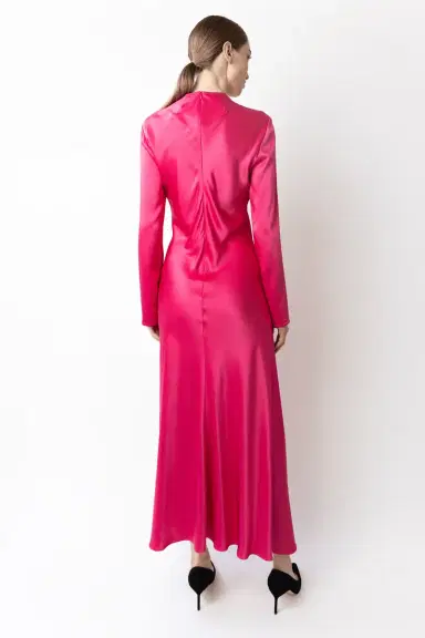 LAPOINTE Satin Draped Neck Bias Dress | Thumbnail 2 LAPOINTE Satin Draped Neck Bias Dress | Thumbnail 2