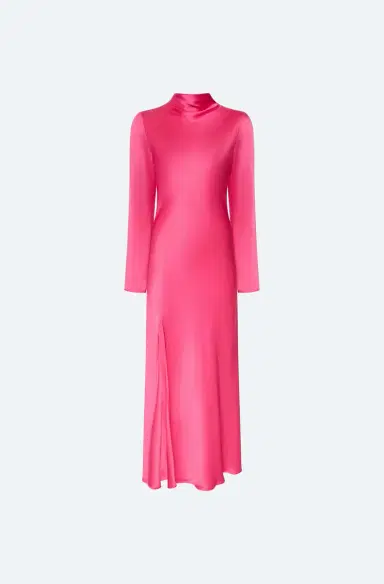 LAPOINTE Satin Draped Neck Bias Dress | Thumbnail 4 LAPOINTE Satin Draped Neck Bias Dress | Thumbnail 4