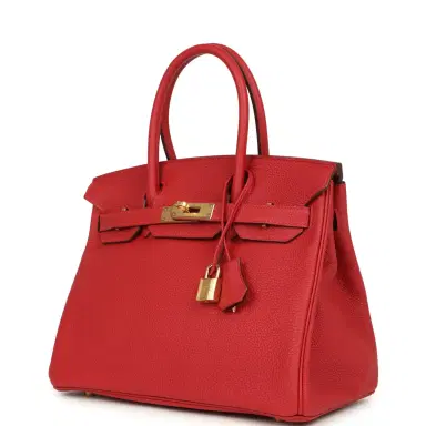 HERMÈS Hermes Birkin 30 Rouge Casaque Togo Gold Hardware | Thumbnail 5 HERMÈS Hermes Birkin 30 Rouge Casaque Togo Gold Hardware | Thumbnail 5