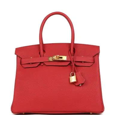 HERMÈS Hermes Birkin 30 Rouge Casaque Togo Gold Hardware | Thumbnail 1 HERMÈS Hermes Birkin 30 Rouge Casaque Togo Gold Hardware | Thumbnail 1