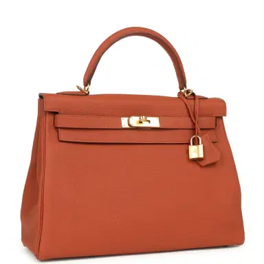 HERMÈS Pre-owned Hermes Special Order (HSS) Kelly Retourne 32 Cuivre Verso Togo Gold Hardware | Thumbnail 2 HERMÈS Pre-owned Hermes Special Order (HSS) Kelly Retourne 32 Cuivre Verso Togo Gold Hardware | Thumbnail 2