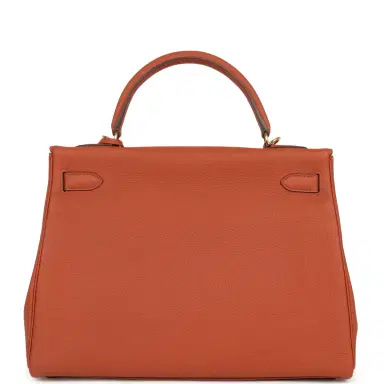 HERMÈS Pre-owned Hermes Special Order (HSS) Kelly Retourne 32 Cuivre Verso Togo Gold Hardware | Thumbnail 4 HERMÈS Pre-owned Hermes Special Order (HSS) Kelly Retourne 32 Cuivre Verso Togo Gold Hardware | Thumbnail 4