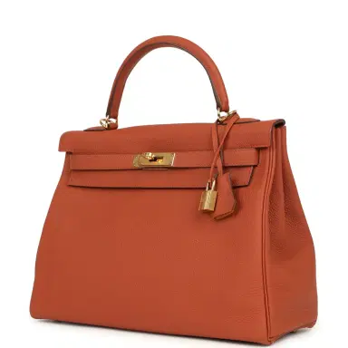 HERMÈS Pre-owned Hermes Special Order (HSS) Kelly Retourne 32 Cuivre Verso Togo Gold Hardware | Thumbnail 5 HERMÈS Pre-owned Hermes Special Order (HSS) Kelly Retourne 32 Cuivre Verso Togo Gold Hardware | Thumbnail 5