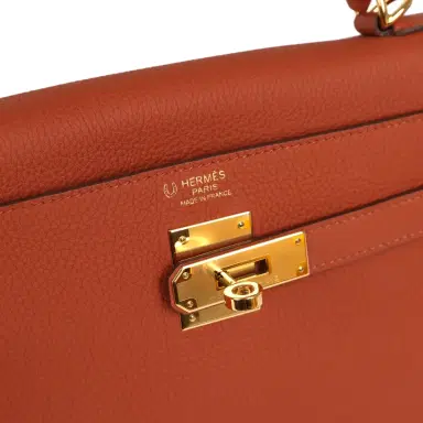 HERMÈS Pre-owned Hermes Special Order (HSS) Kelly Retourne 32 Cuivre Verso Togo Gold Hardware | Thumbnail 7 HERMÈS Pre-owned Hermes Special Order (HSS) Kelly Retourne 32 Cuivre Verso Togo Gold Hardware | Thumbnail 7