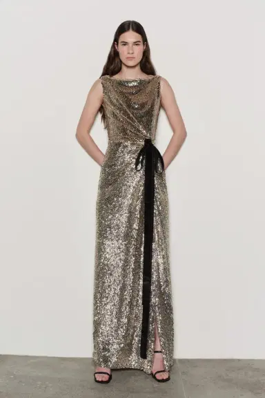 Simkhai Felicity Draped Sequin Gown | Thumbnail 2 Simkhai Felicity Draped Sequin Gown | Thumbnail 2