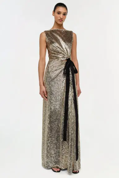 Simkhai Felicity Draped Sequin Gown | Thumbnail 3 Simkhai Felicity Draped Sequin Gown | Thumbnail 3