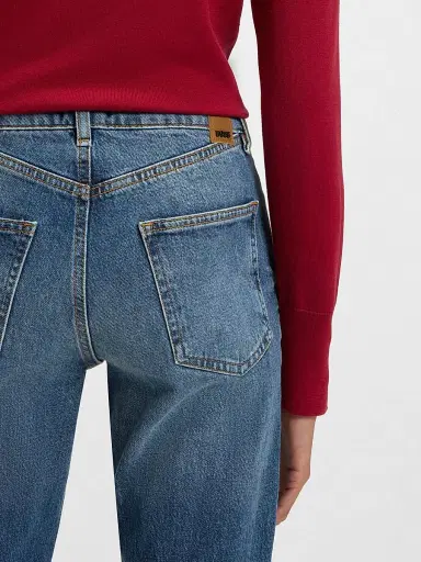 BOSS Women's Slim-Fit Jeans in Marbled Comfort-Stretch Denim - Blue | Thumbnail 5 BOSS Women's Slim-Fit Jeans in Marbled Comfort-Stretch Denim - Blue | Thumbnail 5