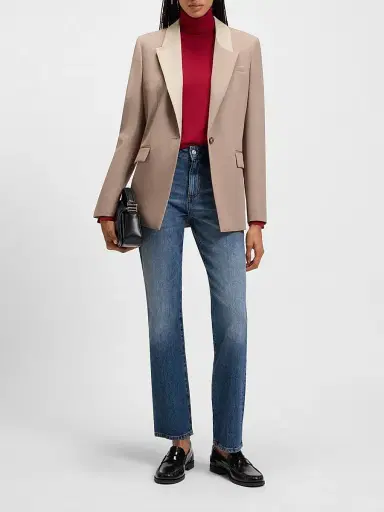 BOSS Women's Slim-Fit Jeans in Marbled Comfort-Stretch Denim - Blue | Thumbnail 6 BOSS Women's Slim-Fit Jeans in Marbled Comfort-Stretch Denim - Blue | Thumbnail 6