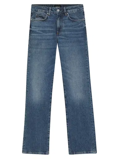BOSS Women's Slim-Fit Jeans in Marbled Comfort-Stretch Denim - Blue | Thumbnail 1 BOSS Women's Slim-Fit Jeans in Marbled Comfort-Stretch Denim - Blue | Thumbnail 1