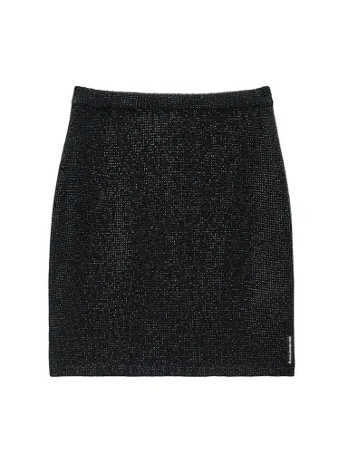 Alexander Wang Women's Hotfix Wool-Blend Knit Miniskirt - Black | Thumbnail 1 Alexander Wang Women's Hotfix Wool-Blend Knit Miniskirt - Black | Thumbnail 1