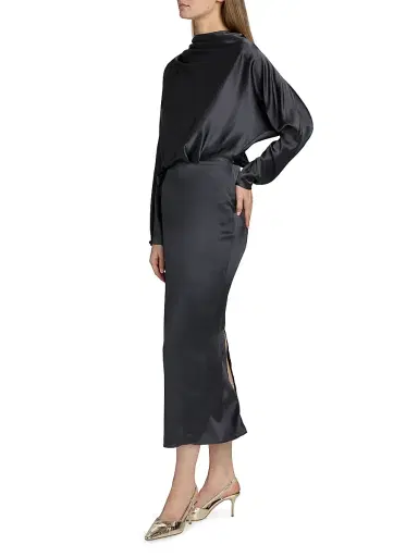 Staud Women's Phoebe Silk-Blend Midi-Dress | Thumbnail 4 Staud Women's Phoebe Silk-Blend Midi-Dress | Thumbnail 4