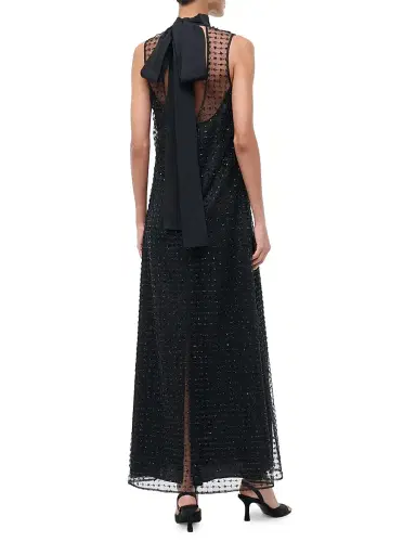 Staud Women's Albee Embellished Mesh Maxi Dress - Stardust Onyx | Thumbnail 3 Staud Women's Albee Embellished Mesh Maxi Dress - Stardust Onyx | Thumbnail 3