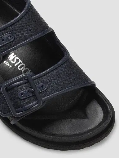 Birkenstock Women's Milano Raffia Dual-Buckle Slingback Sandals - Navy - Size 9 | Thumbnail 2 Birkenstock Women's Milano Raffia Dual-Buckle Slingback Sandals - Navy - Size 9 | Thumbnail 2