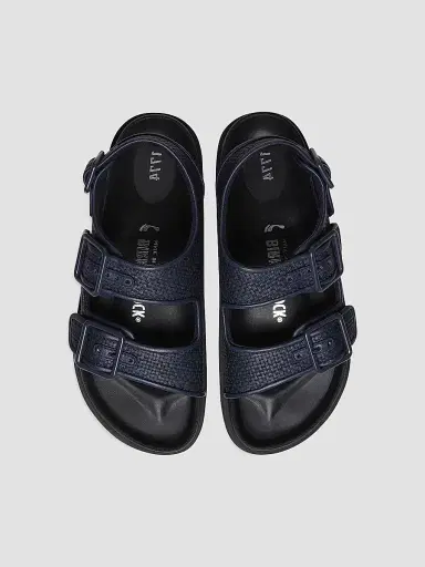 Birkenstock Women's Milano Raffia Dual-Buckle Slingback Sandals - Navy - Size 9 | Thumbnail 4 Birkenstock Women's Milano Raffia Dual-Buckle Slingback Sandals - Navy - Size 9 | Thumbnail 4